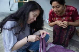 The women also tried to teach us their craft...