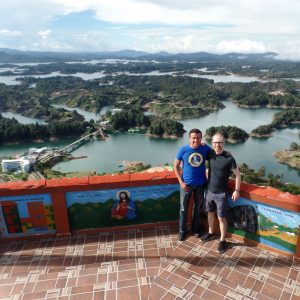 Jason with his housing host - turned friend - in Colombia