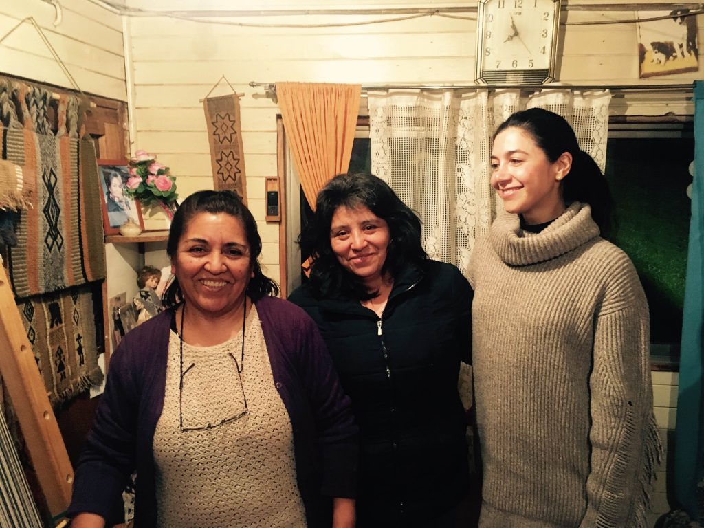 Paola (right) on the ground with VOZ in Chile