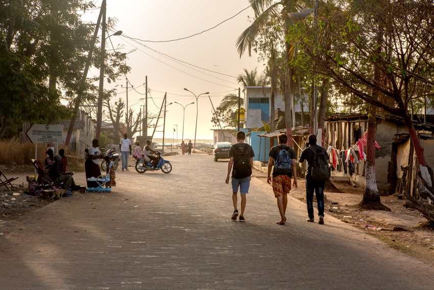 Images of connecting into local community while volunteering