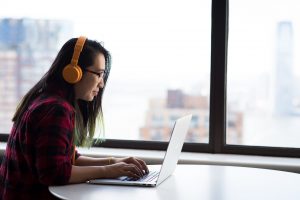 Image of virtual working lady